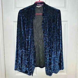 Tanjay Cardigan  Velvet Blue / Black / White Size Large